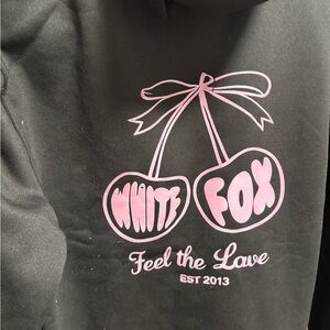 Women’s Black Hoodie with Pink Cherry Graphic